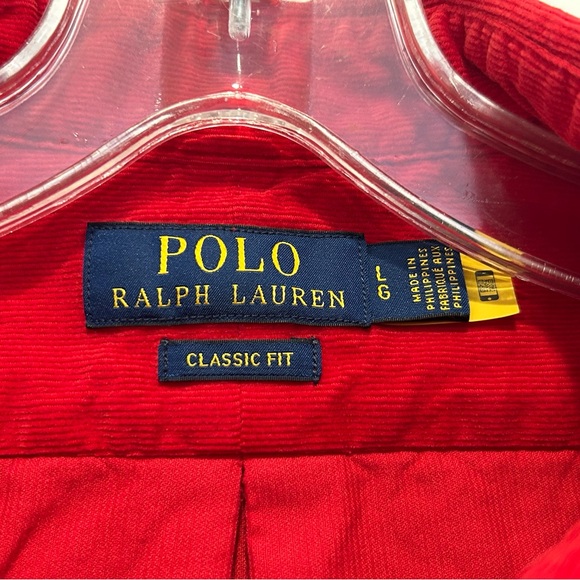 Polo by Ralph Lauren Men's Red Pin Wale Corduroy Shirt L - Picture 2 of 9
